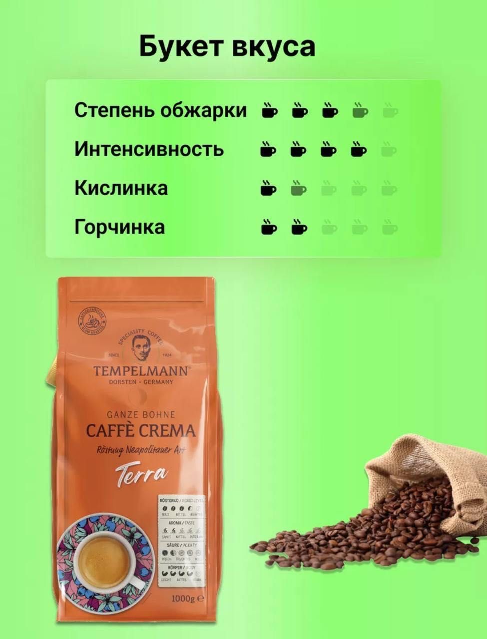 Кофе в зернах Terra CAFE CREMA