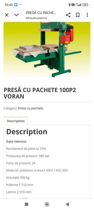 Presa mere de vânzare