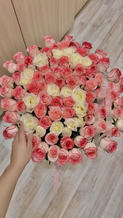 Цветы 101 роза 71 см