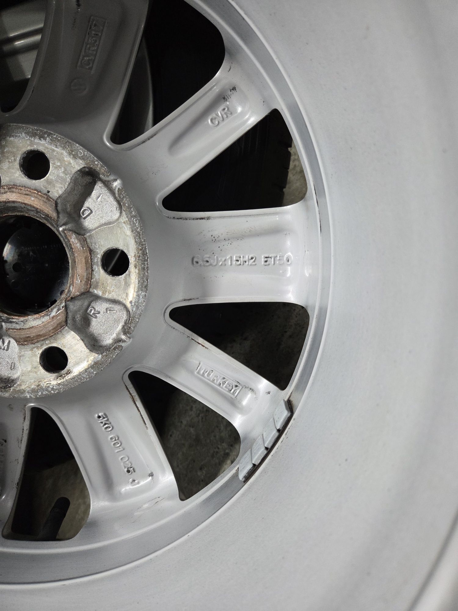 Set Jante Aliaj 5x112 pe 15 VW Golf 6 7 Touran Caddy Anvelope 195/65/1