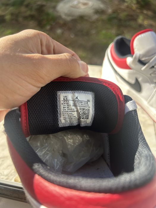 Vand Nike Air Jordan 1 Low White Univeristy Red