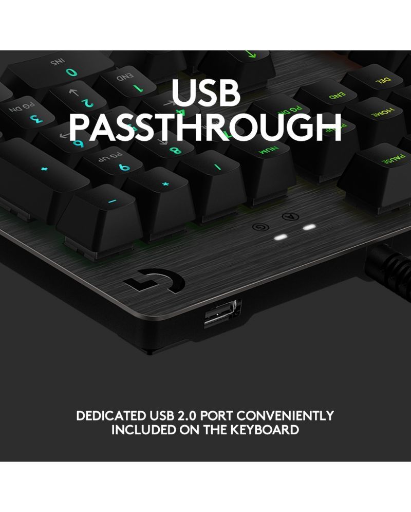 Механична клавиатура Logitech - G512 Carbon, GX Brown Tacticle, RGB, ч