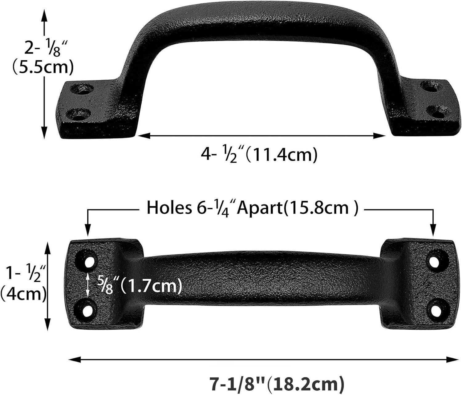Maner usa glisanta, Livfodrm, fonta, 18cm, negru