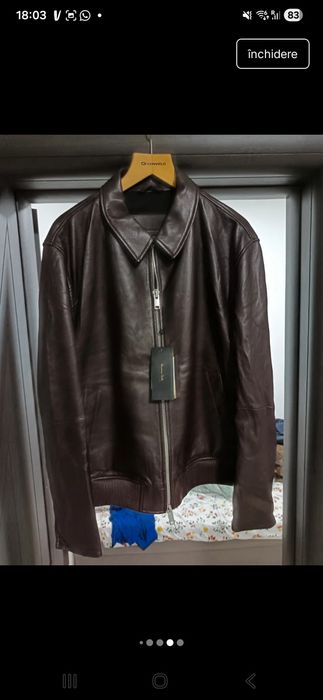 geaca piele naturala nappa Marimea M de la Massimo Dutti