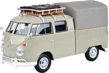 Метална количка кола Volkswagen 1:24 VW T1 Ван с покрито ремарке