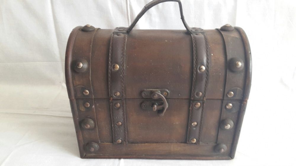 Cutie Bijuteri Vintage ani '70 din lemn