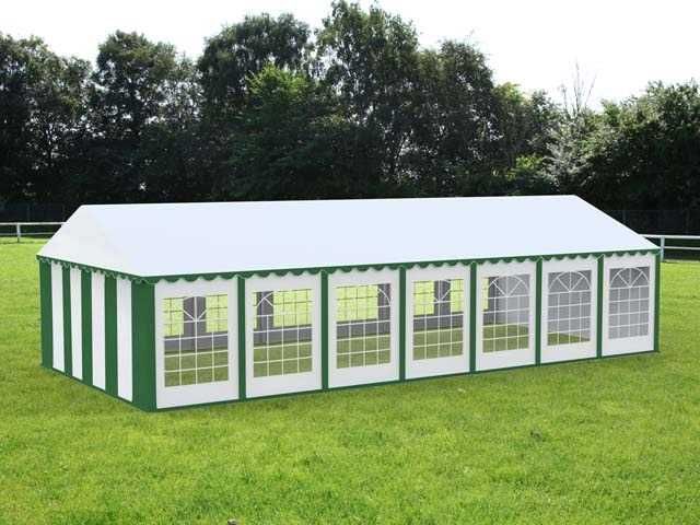 Cort Evenimente Economy, Pvc Verde-Alb, 4x10 m -ab