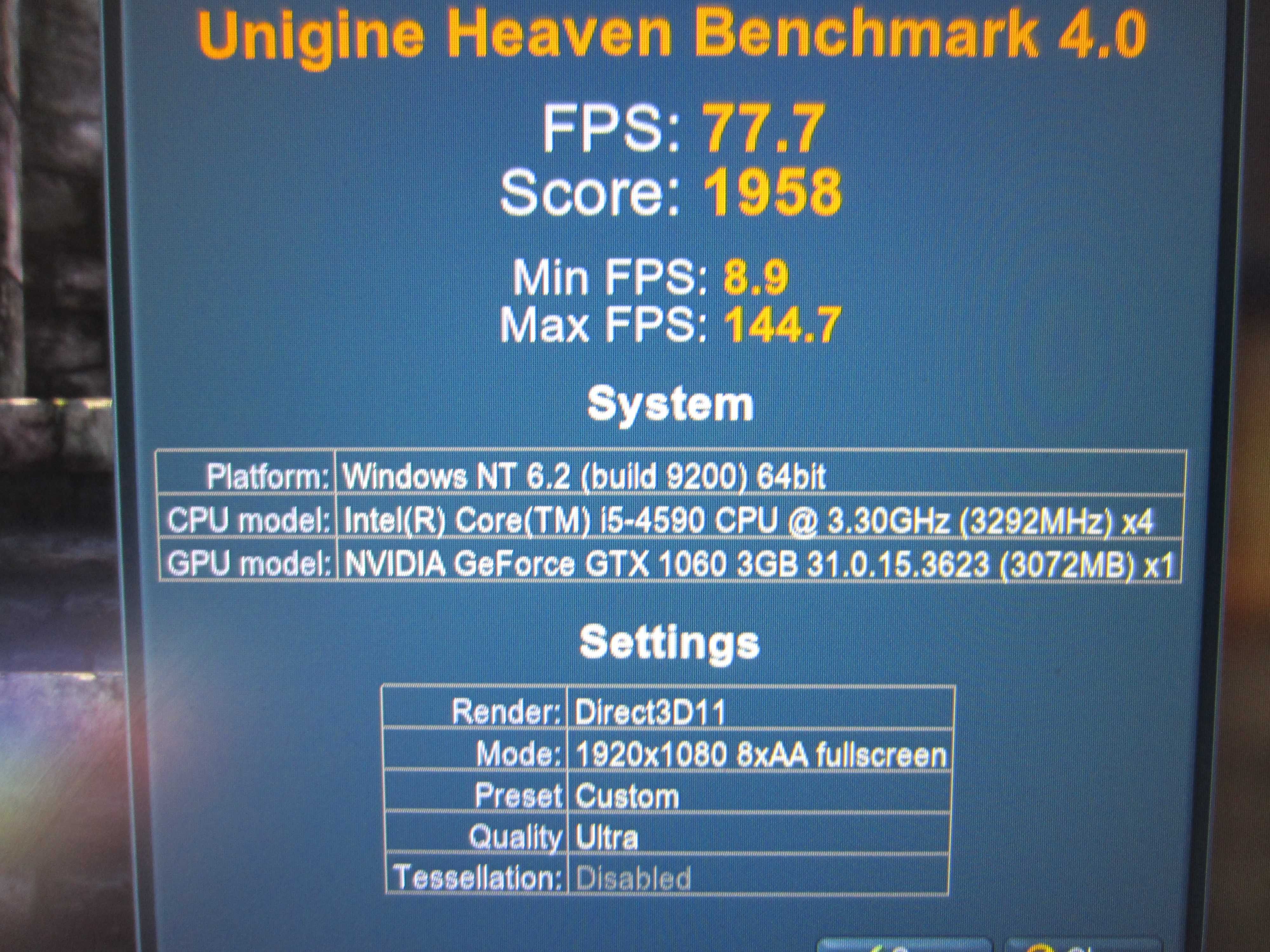 Гейм  i5-4590, 8GB с  GB  GTX1060 3GB , 240GB  SSD, 500GB HDD