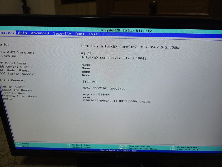 Placa de baza Acer Aspire 5 n20c4 i5 gen 11