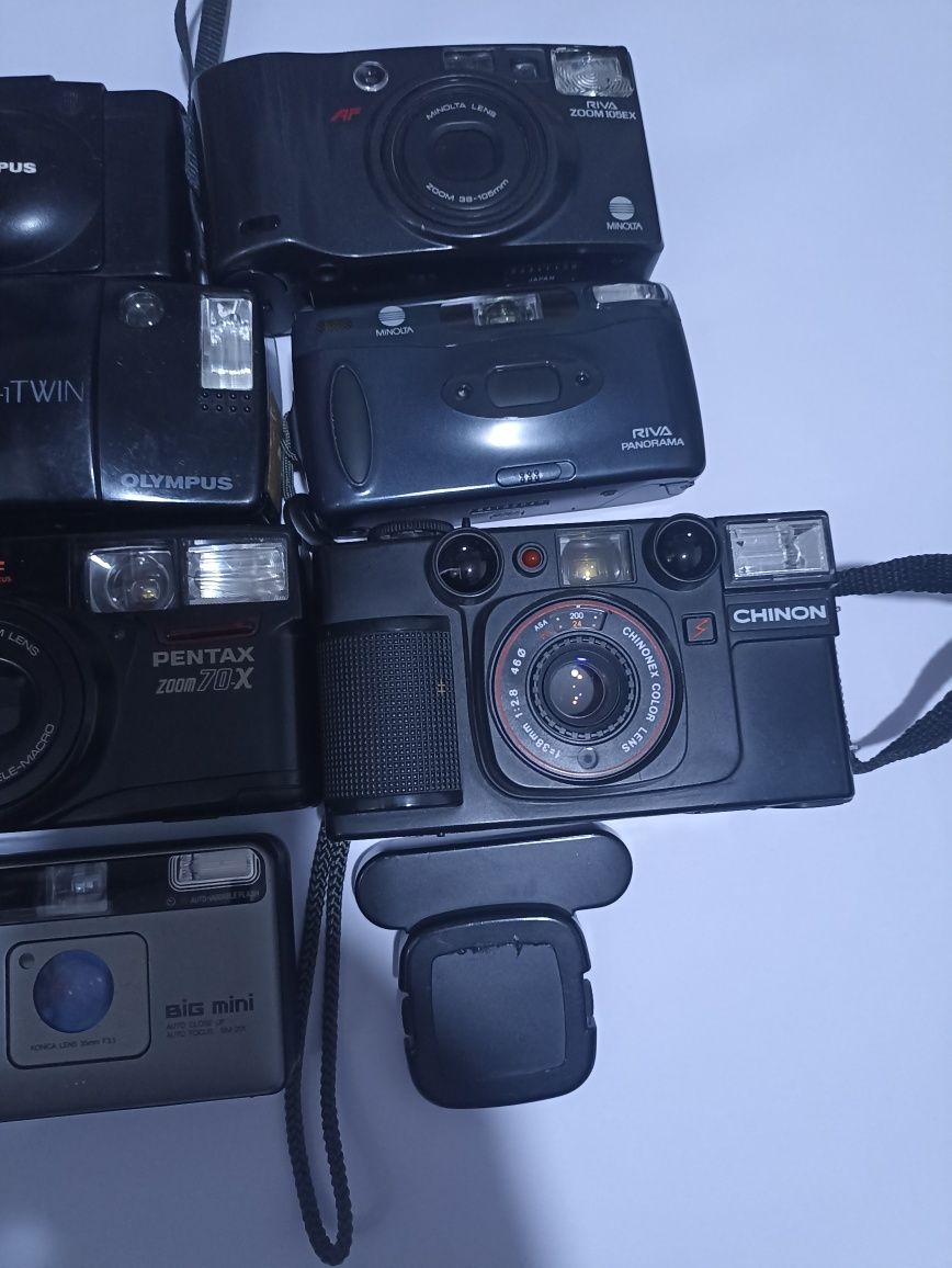 Colecție aparate foto vechi pe film Olympus, Konica, Nikon,Canon