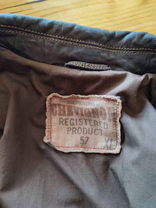 Оригинално Винтидж Марково Chevignon кожено деним яке сако блейзър Л/Х