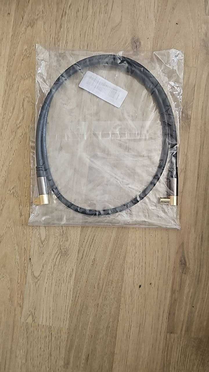 CableDirect – 2x 4K Коаксиален кабел, TV кабел 90° ъглови