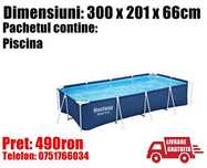 Piscina Bazin Familie Copii Cadru Metal Bestway 300 x 201 x 66 cm CS