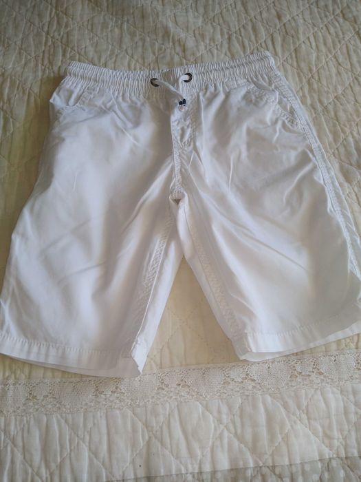 2  Pantaloni albi și bleumarin copii 7-9 ani