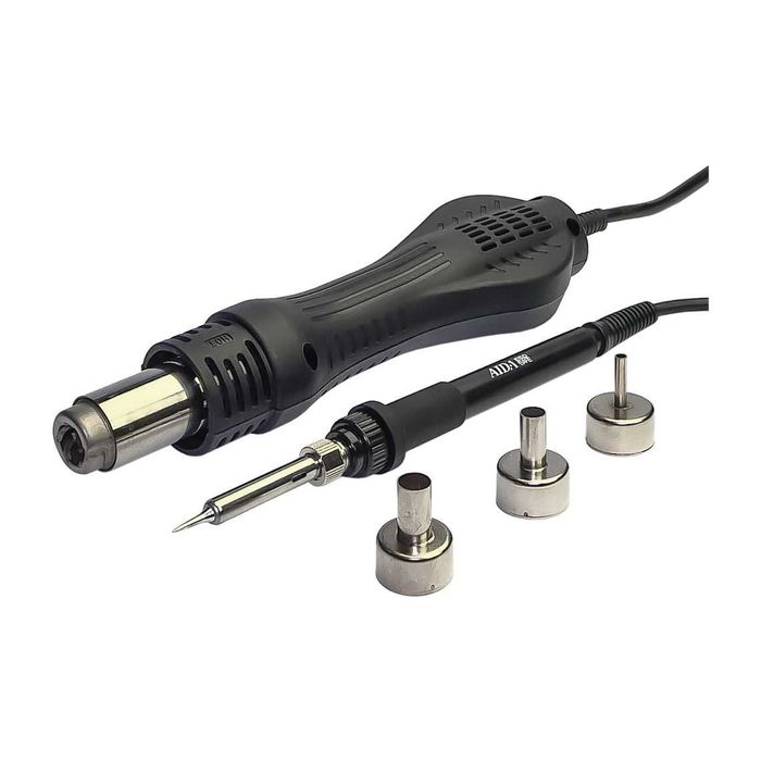 Станция за запояване AIDA 8586 с поялник, термофен, цифров дисплей