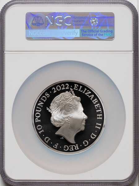 2022 George I - 5oz £10 - NGC PF70 First Releases - Кутия и Сертификат