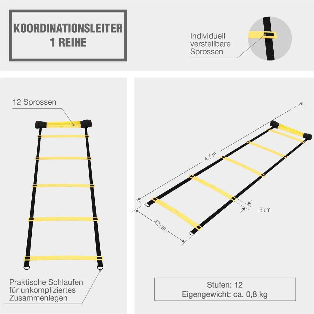Scara pentru exercitii de coordonare Galben/Negru