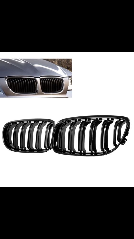 Grile nari duble Bmw M negru lucio seria 3 e90 lci facelyft