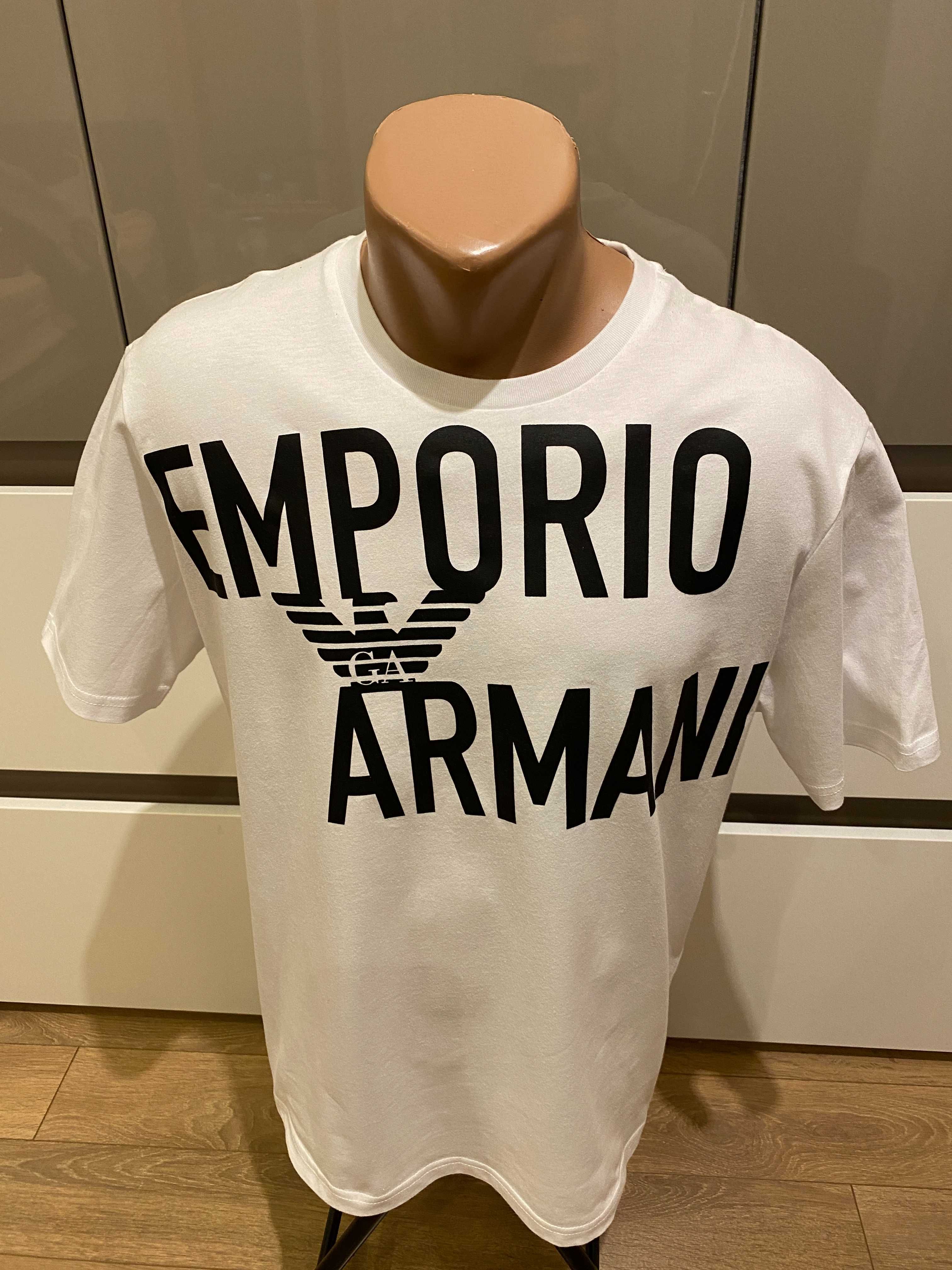 Оригинална тениска EMPORIO ARMANI, бяла, размери: M, XL и XXL