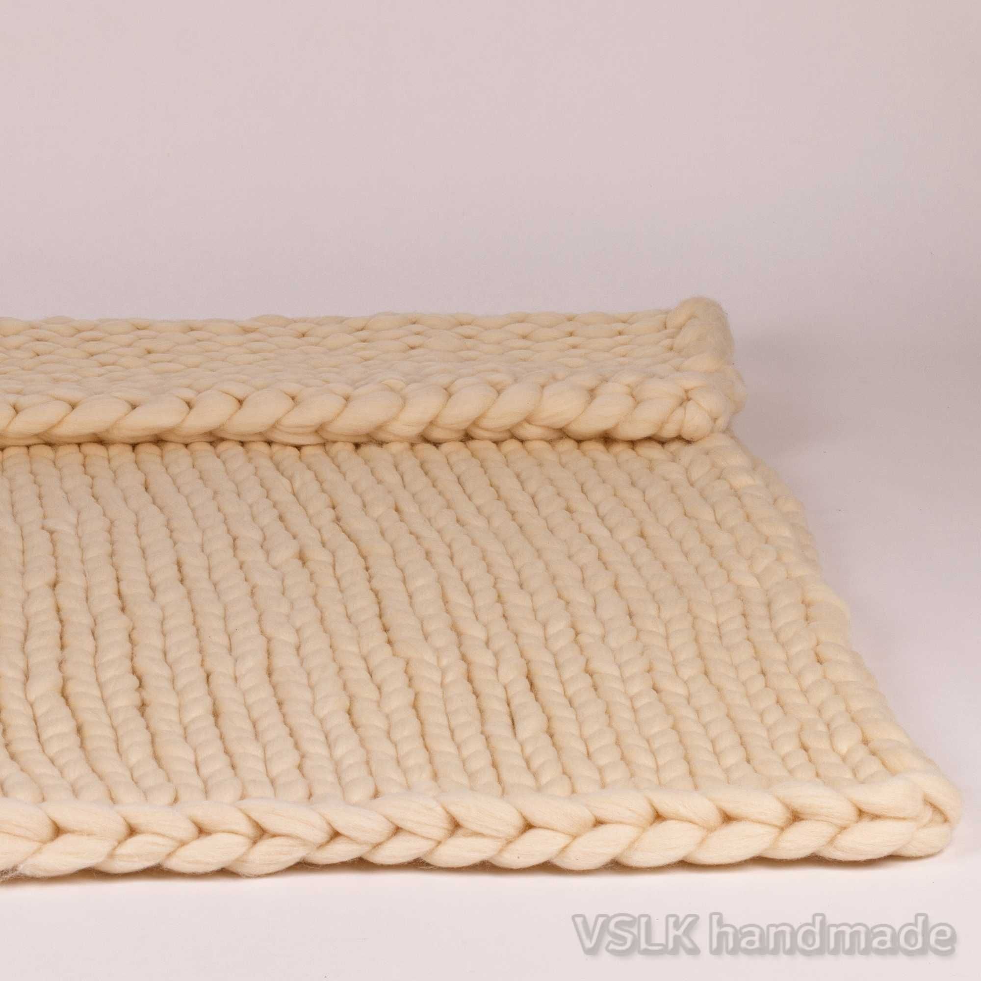 Гигантско плетено одеяло, мерино вълна,ръчна изработка