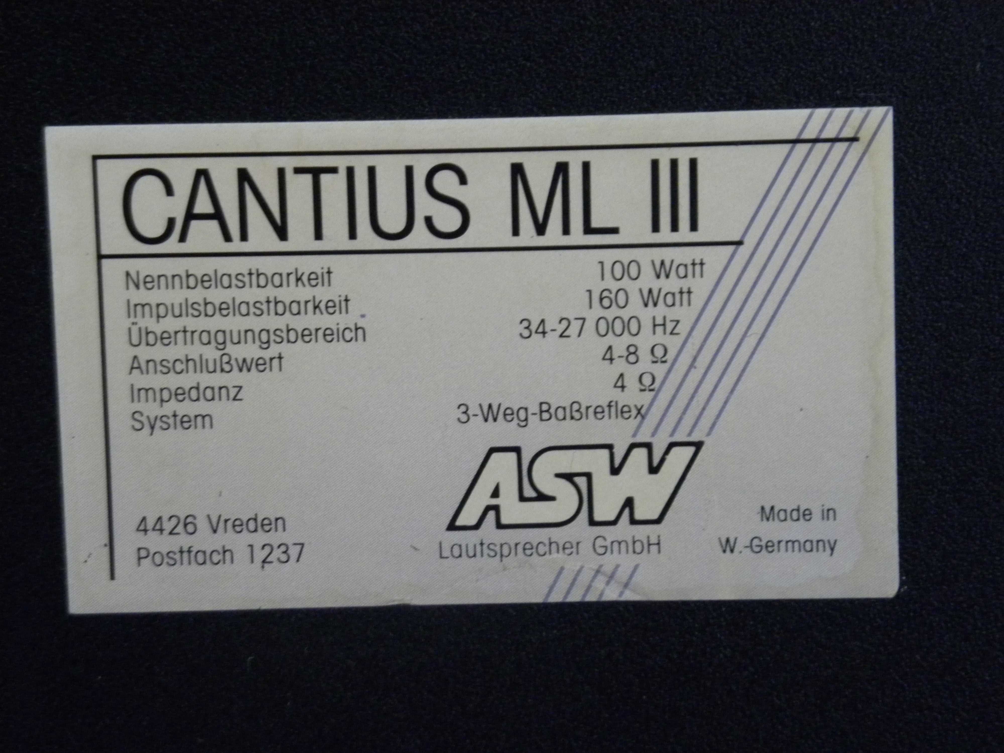 Boxe de pardoseala de ultima generatie ASW Cantius ML III Boxe  rare