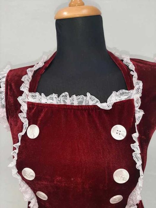 Rochie Antaina roșie din catifea de bumbac calitativa - cosplay Lolita