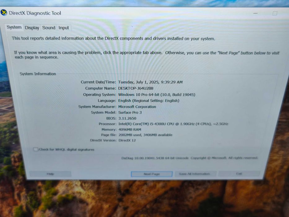 laptop tableta 2in1 microsoft surface pro 3 i5 4300u 128gb ssd 4gb ram