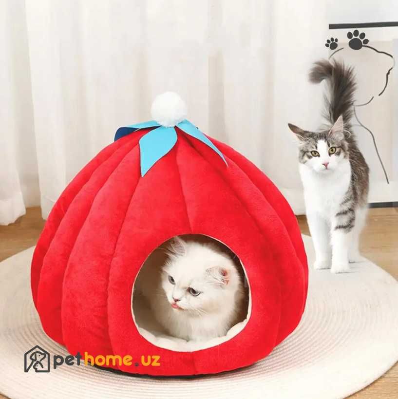 Плюшевый домик для кошек «Тыква» Pumpkin Cat House