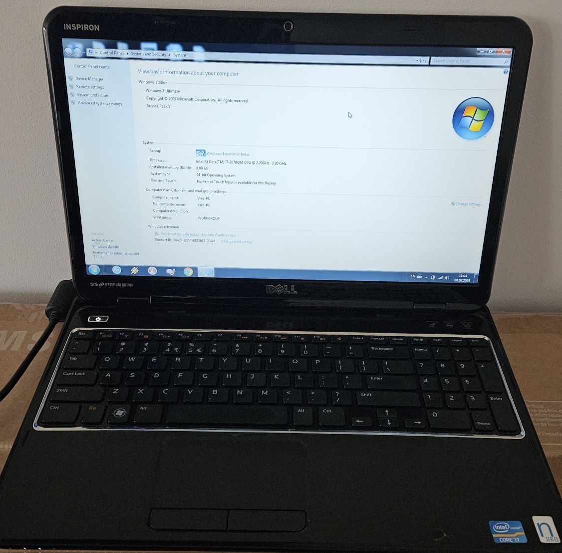 Vand Laptop Dell Inspiron N5110 I7 8Gb Ram