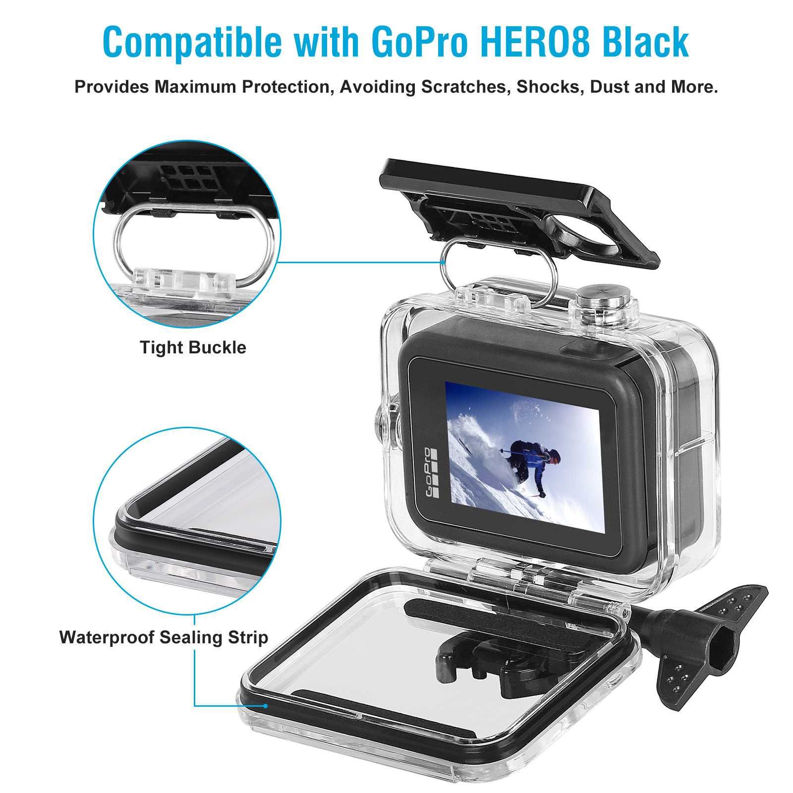 Carcasa subacvatica waterproof camera actiune GoPro Hero 8 Black