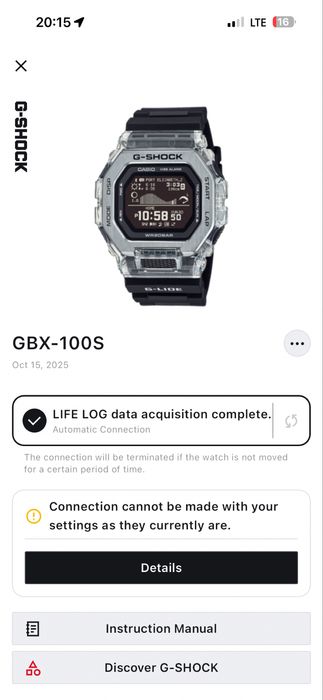 Casio G-shock GBX-100 bluetooth notificari