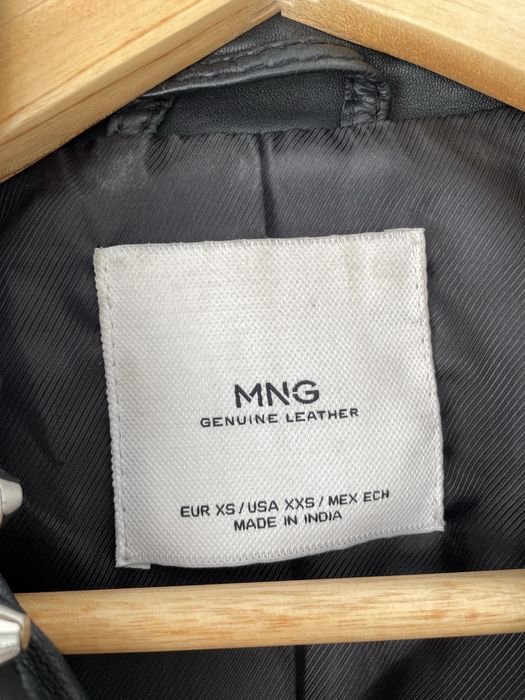 Geaca biker de piele Mango, XS