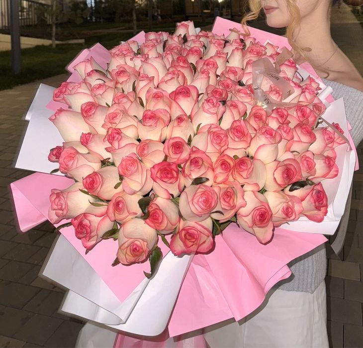 101 голландская роза, свежие, 75 см