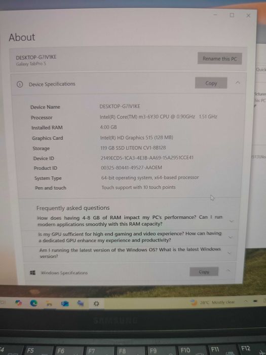 Tableta 2in1 Samsung Galaxy Tab ProS - 12 inch pachet ultra Windows 10