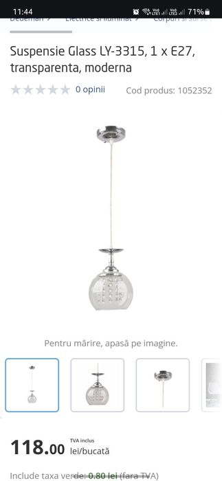Lampă, veioză, suspensie nouă