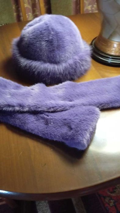 шапки коплекты с шарфом  эксклюзив кролик