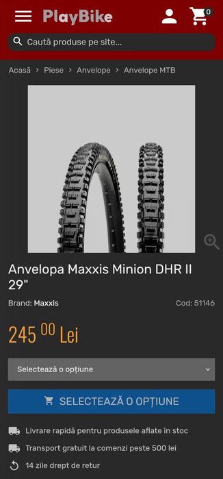 anvelopa bicicleta 29 MAXXIS Minion DHR II MaxxTerra ca nou