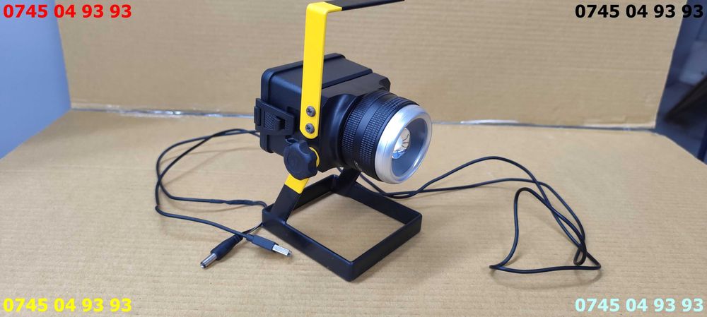 proiector lanterna puternica cu 3 acumulatori 18650 cu proba