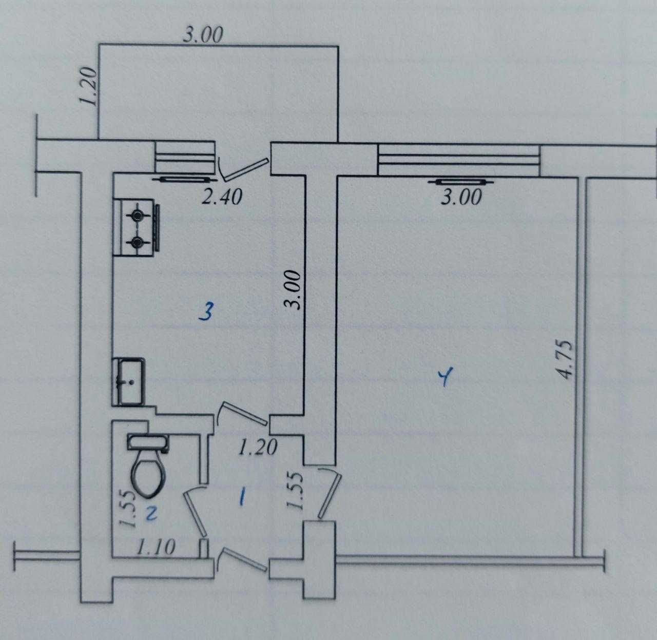 Продается 1-ком квартира в мирабаде (131324)