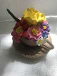 Ceasca cu flori ,handmade