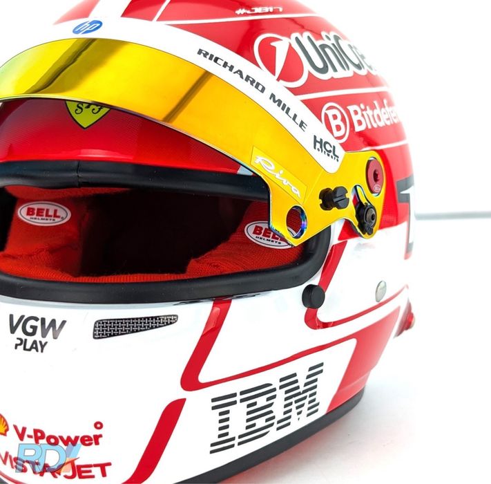 2025 Charles Leclerc Mini Helmet - 1:2 Scale - Ferrari Bell F1 Helmet
