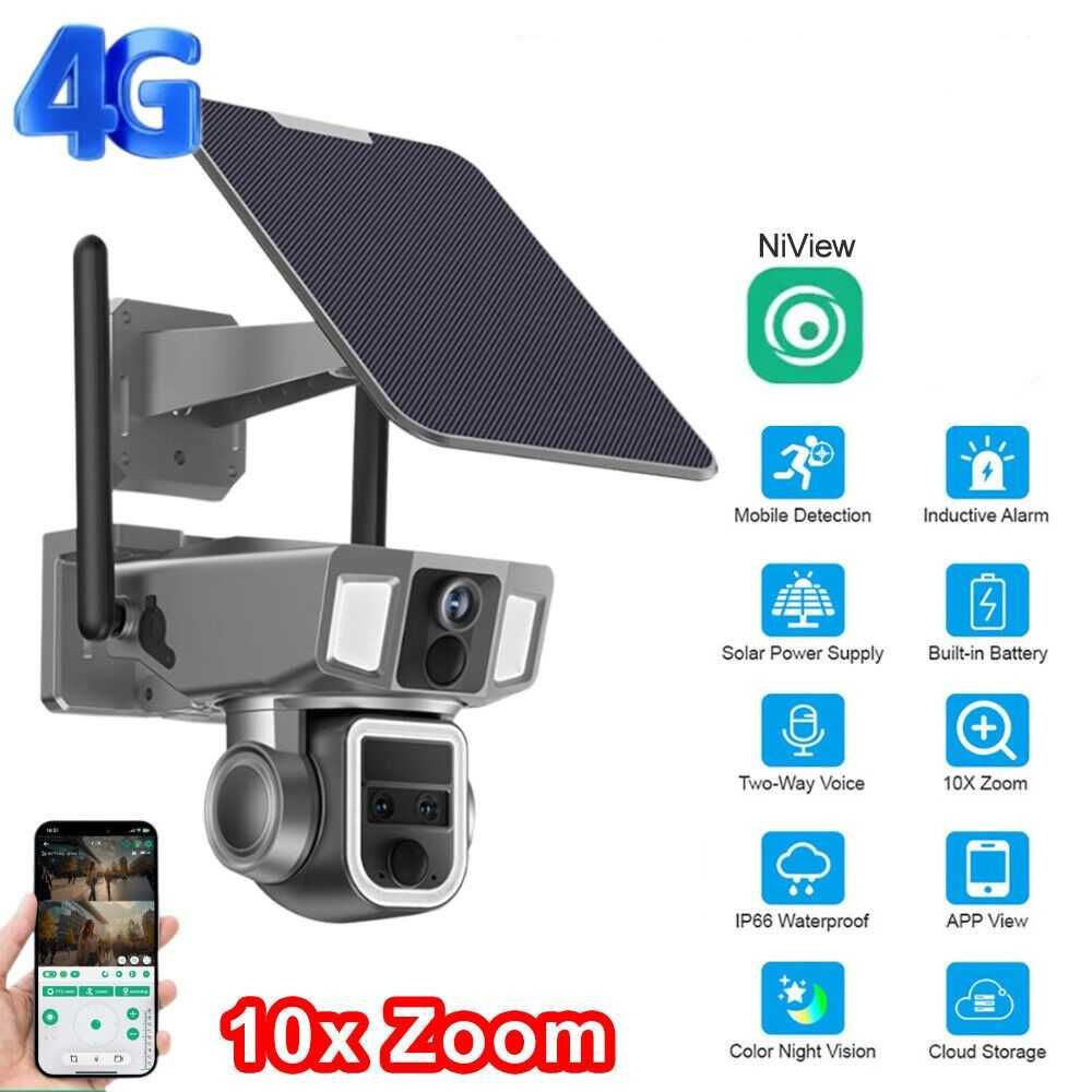 Camera Supraveghere 4G, TSS-Y7A-4G, Full HD, Trei Lentile, 10X ZOOM