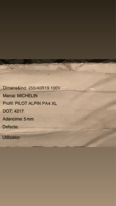 Oferta Anvelope IARNA Michelin Pilot Alpin 100 V 255/ 40 / R19