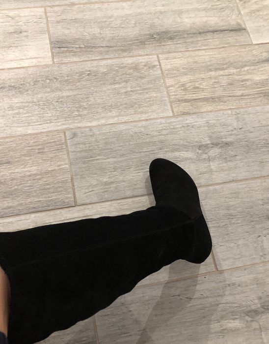 Cizme cu toc din piele naturala