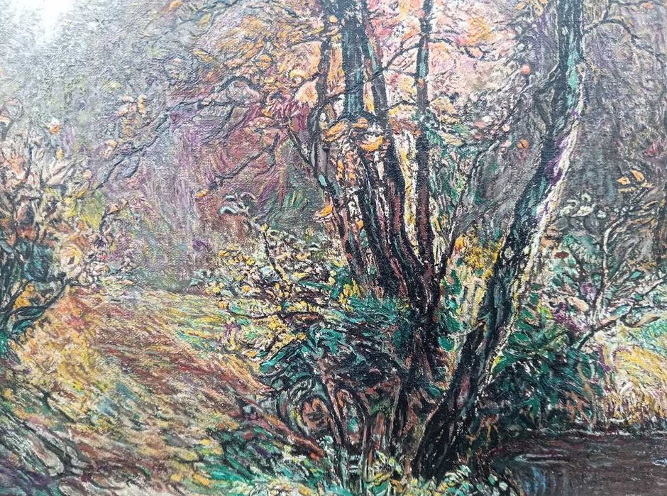 Tablou vechi - toamna in padure - semnat S. Mutzner