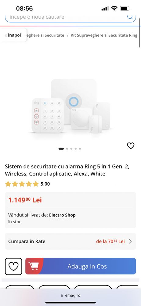 Sistem de alarma ring, noua, fara cablu, aplicatie pe telefon , Alexa
