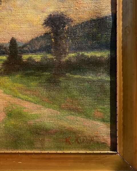 Tablou foarte F VECHI, ulei/pânză, semnat. Cca 80x60cm (70x50cm panza)