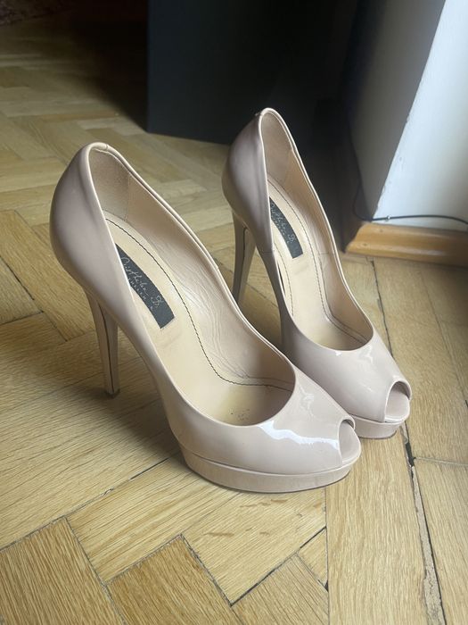Pantofi nude musette toc 14 centimetri