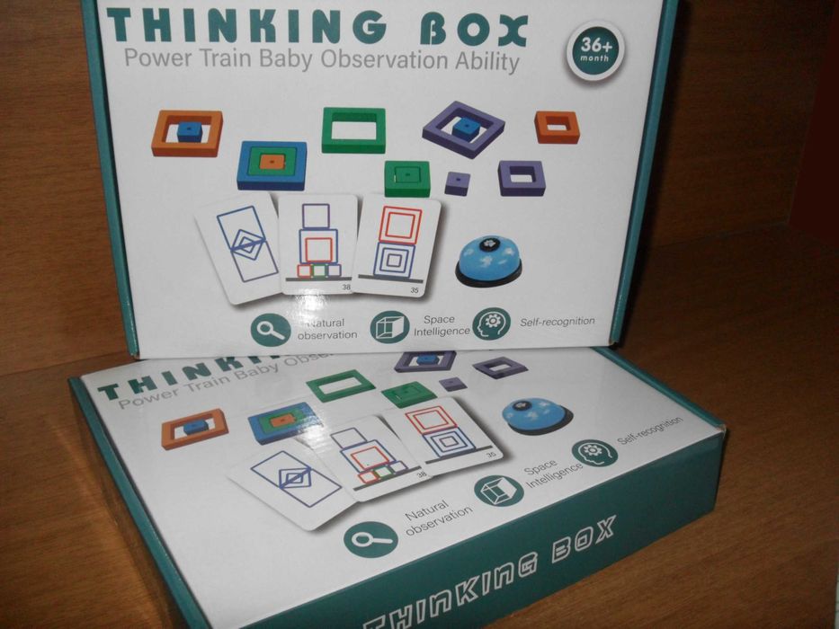 Намалена цена ! Дървена игра с дървени блокове и звънец Thinking Box