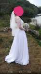 Rochie mireasa vintage/boho  din matase cu maneca lunga